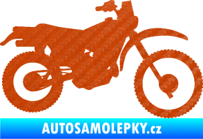 Samolepka Motorka 046 pravá 3D karbon oranžový
