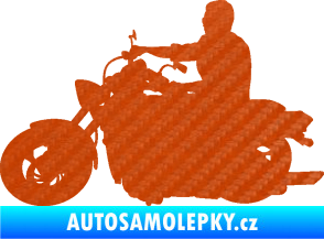 Samolepka Motorka 049 levá 3D karbon oranžový