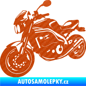 Samolepka Motorka 055 levá 3D karbon oranžový
