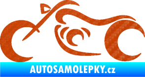 Samolepka Motorka 057 levá obrys 3D karbon oranžový