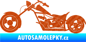 Samolepka Motorka chopper 001 levá 3D karbon oranžový