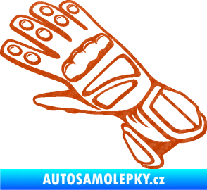 Samolepka Motorkářské rukavice 002 levá 3D karbon oranžový