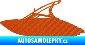 Samolepka Motorový člun 001 levá 3D karbon oranžový