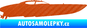 Samolepka Motorový člun 002 pravá 3D karbon oranžový