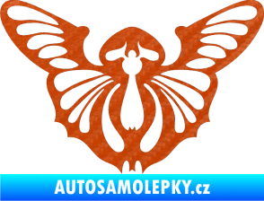 Samolepka Motýl 002 levá 3D karbon oranžový