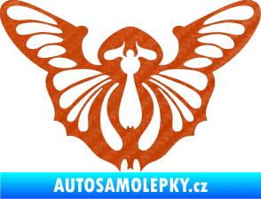 Samolepka Motýl 002 pravá 3D karbon oranžový