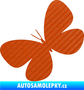 Samolepka Motýl 005 levá 3D karbon oranžový