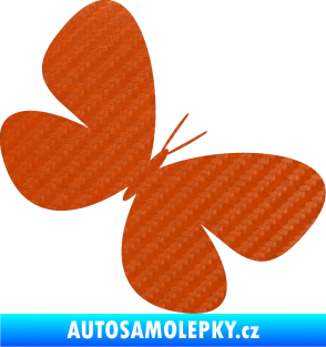 Samolepka Motýl 005 pravá 3D karbon oranžový