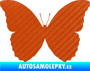 Samolepka Motýl 008 3D karbon oranžový