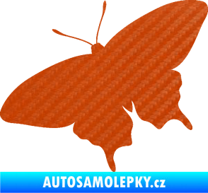 Samolepka Motýl 010 levá 3D karbon oranžový