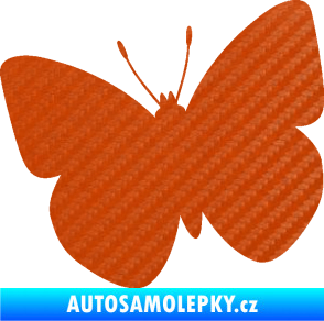 Samolepka Motýl 011 levá 3D karbon oranžový