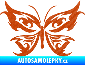 Samolepka Motýl 012 3D karbon oranžový