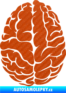 Samolepka Mozek 001 levá 3D karbon oranžový