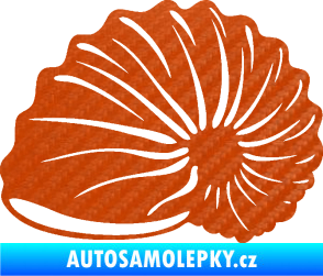 Samolepka Mušle 002 levá ulita 3D karbon oranžový