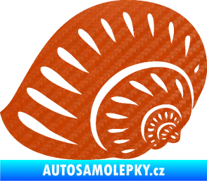 Samolepka Mušle 004 levá ulita 3D karbon oranžový