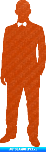 Samolepka Muž 001 levá tajný agent 3D karbon oranžový