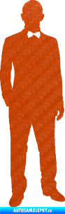 Samolepka Muž 001 pravá tajný agent 3D karbon oranžový