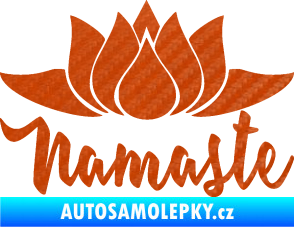 Samolepka Namaste 001 lotosový květ 3D karbon oranžový