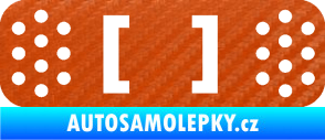 Samolepka Náplast 003 3D karbon oranžový