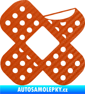Samolepka Náplast 005 pravá 3D karbon oranžový