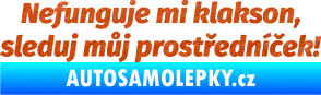 Samolepka Nefunguje mi klakson 3D karbon oranžový