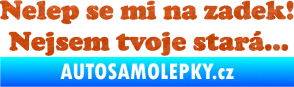 Samolepka Nelep se mi na zadek, nejsem tvoje stará 002 nápis 3D karbon oranžový