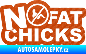 Samolepka No fat chicks 002 3D karbon oranžový