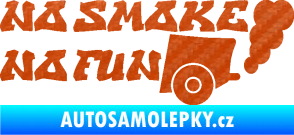 Samolepka No smoke no fun 002 nápis s výfukem 3D karbon oranžový