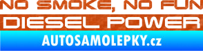 Samolepka No smoke. no fun, diesel power nápis 3D karbon oranžový