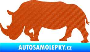 Samolepka Nosorožec 002 levá 3D karbon oranžový