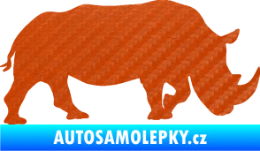 Samolepka Nosorožec 002 pravá 3D karbon oranžový