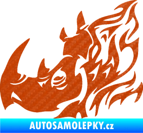 Samolepka Nosorožec 004 levá 3D karbon oranžový
