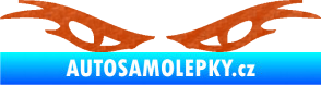 Samolepka Oči 003  3D karbon oranžový