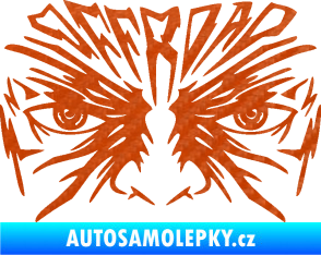 Samolepka Off Road 004 s obličejem 3D karbon oranžový