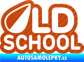 Samolepka Old School 002 3D karbon oranžový