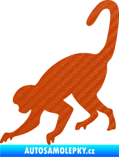 Samolepka Opice 002 levá 3D karbon oranžový