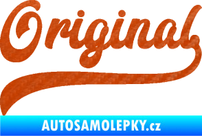 Samolepka Original nápis 3D karbon oranžový
