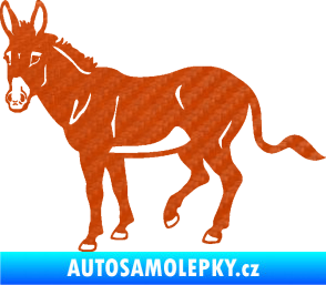 Samolepka Osel 003 levá 3D karbon oranžový