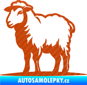 Samolepka Ovce 002 levá 3D karbon oranžový