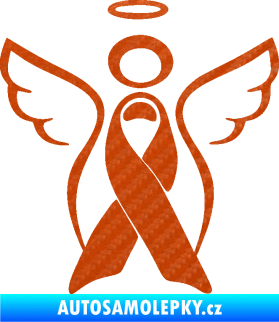 Samolepka Památeční andělíček memory 3D karbon oranžový