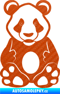 Samolepka Panda 006  3D karbon oranžový