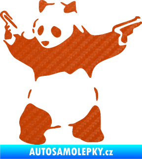 Samolepka Panda 007 levá gangster 3D karbon oranžový