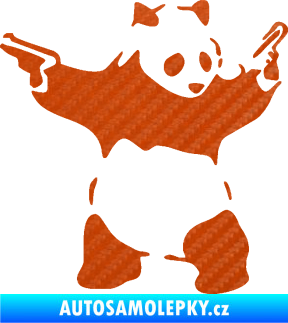 Samolepka Panda 007 pravá gangster 3D karbon oranžový
