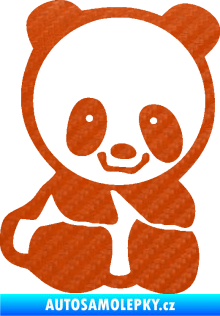 Samolepka Panda 009 pravá baby 3D karbon oranžový