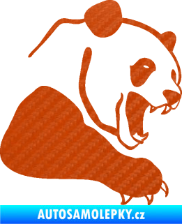 Samolepka Panda 010 pravá 3D karbon oranžový