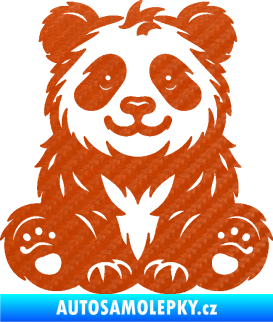 Samolepka Panda 013 pravá spokojená 3D karbon oranžový