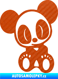 Samolepka Panda JDM levá 3D karbon oranžový
