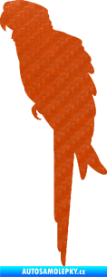 Samolepka Papoušek 001 levá 3D karbon oranžový