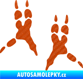 Samolepka Papoušek 008 stopy levá 3D karbon oranžový