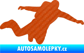 Samolepka Parašutista 001 pravá 3D karbon oranžový